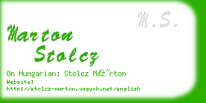 marton stolcz business card